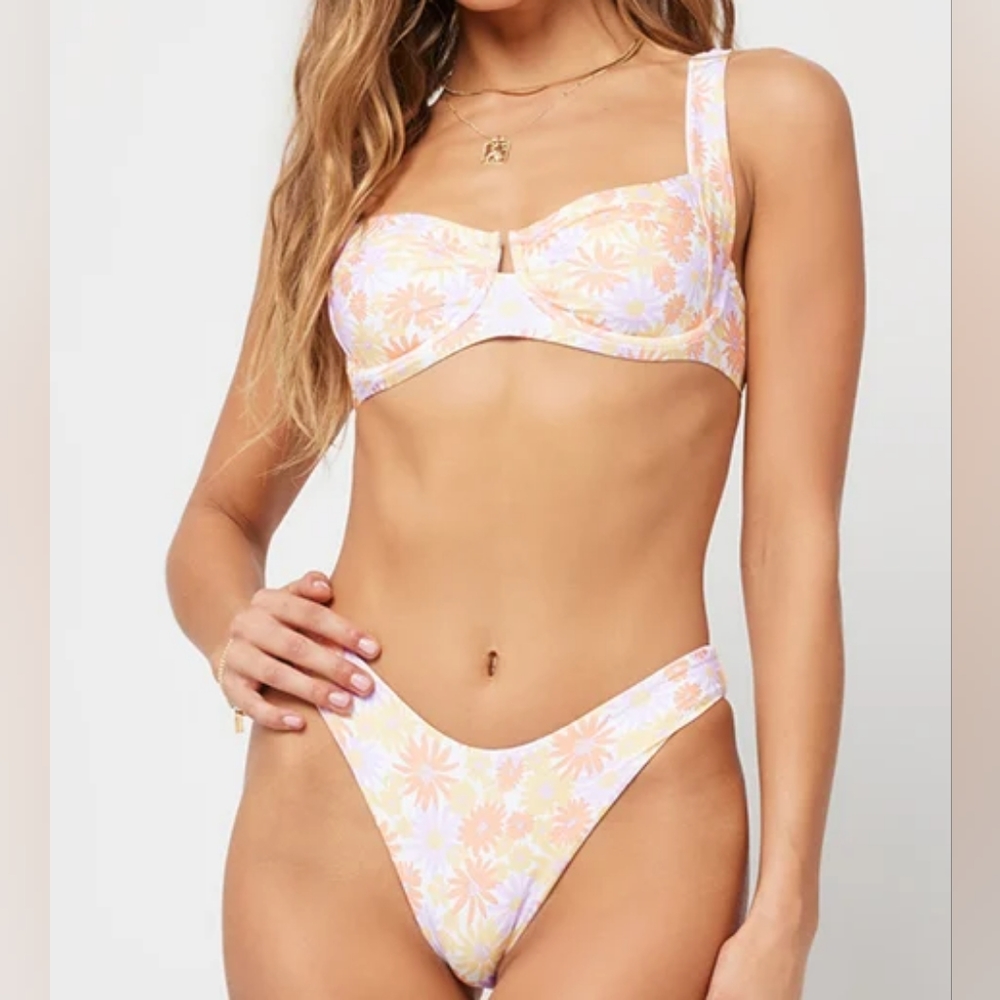 L*Space Camellia Top Camacho Bottoms Bikini Set Oopsie Daisy Floral Print